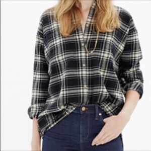 Madewell Trapeze black & white plaid flannel shirt Size XS